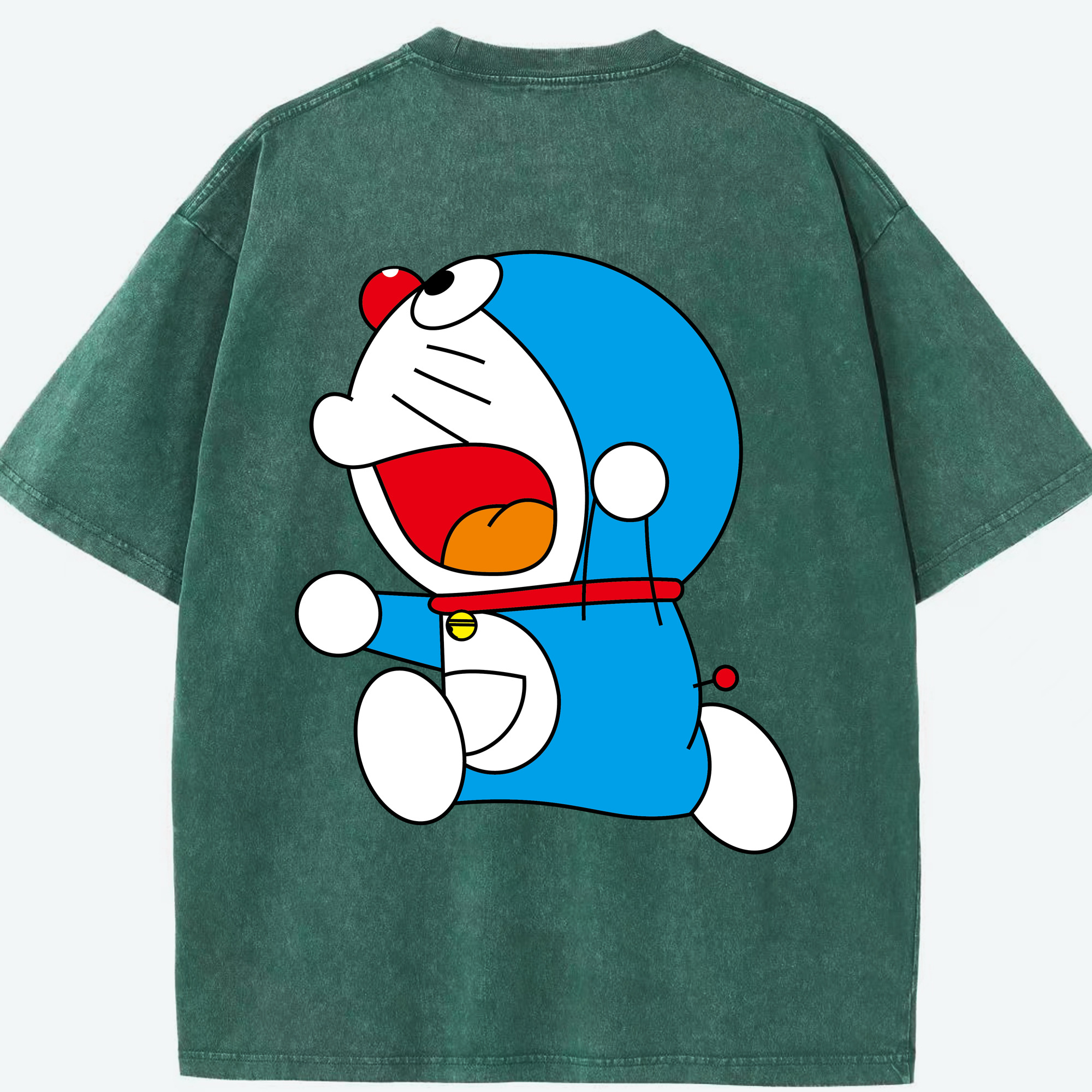 （画像用） ドラえもん Doraemon 綿100% ヴィンテージ風 半袖Tシャツ（背面プリント）
